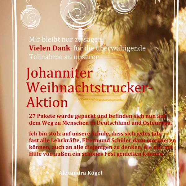 Johanniter Weihnachtstrucker Aktion 2023
